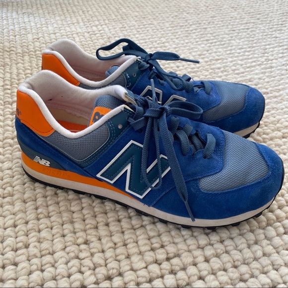 New Balance Shoes - New Balance 574 Blue orange running shoes